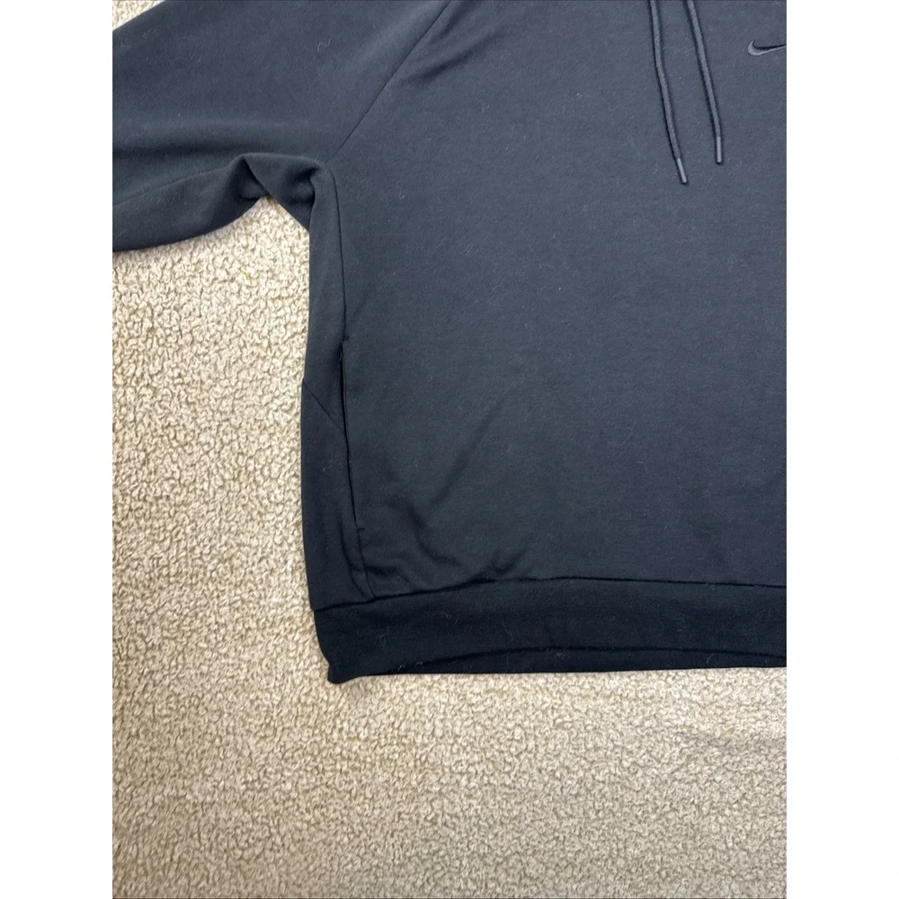 Nike Dri-Fit Primary Fleece UV Hoodie Mens M Black Pullover Sweatshirt EUC